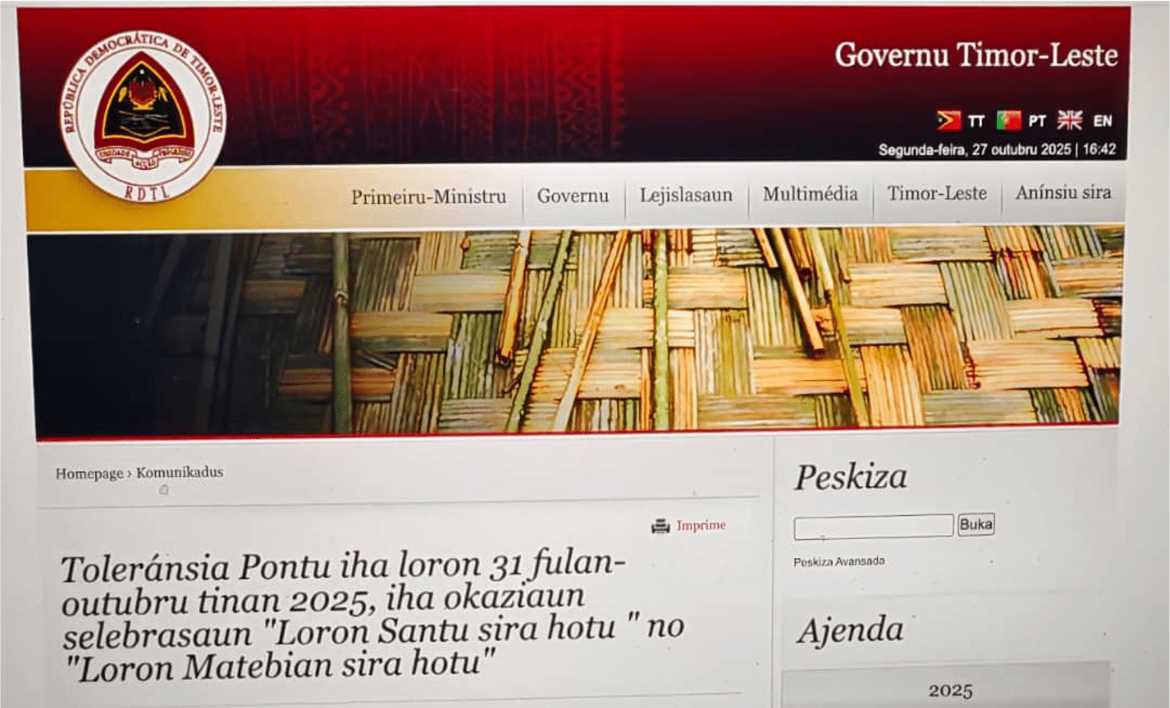 Imajen: Portal Governu Timor Leste